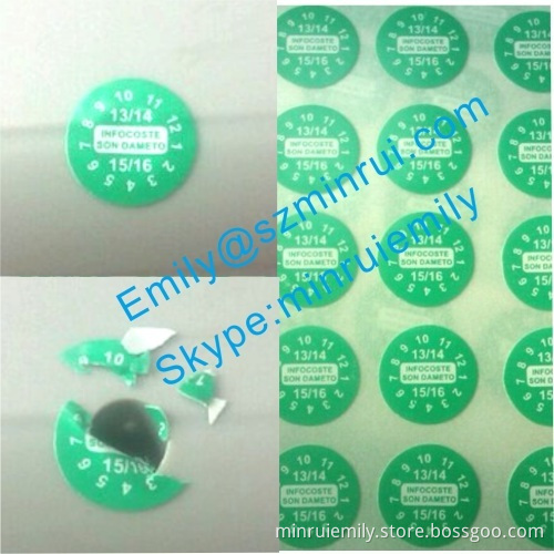 Custom Cell Phone Small Round Date Warranty Sticker,mobile Phone Eggskin Destructible Labels With Custom Logo Name 